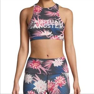 Spiritual Gangster Floral Sports Bra - Pink and Blue Yoga Pilates Workout